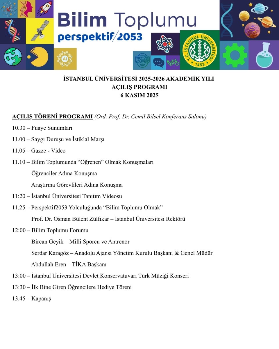 istuniresmi's tweet image. İstanbul Üniversitesi 2025–2026 Akademik Yılı Açılışı 🎓

Bilimin, kültürün ve sanatın kalbi yeniden Beyazıt’ta atıyor!

Köklü tarihimizden aldığımız ilhamla, geleceğin “bilim toplumu”nu inşa etme yolculuğumuzda yeni bir akademik yıla adım atıyoruz. 💫

Yarın gerçekleşecek açılış…