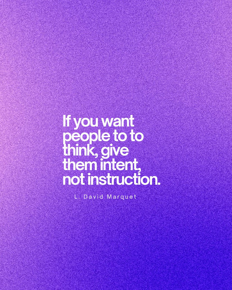 HartmanGerhard's tweet image. When we give people intent instead of instruction, we invite them to think, create, and take ownership. Instructions tell people what to do; intent tells them why it matters. 
#Leadership #Empowerment #IntentDriven #Innovation #CriticalThinking #TeamCulture
