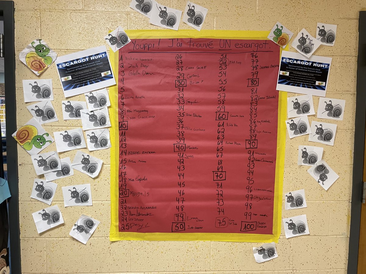 Hey Mustangs!  There are many ESCARGOTS loose in our school.  Please find one before the long weekend and stop by room 210 to claim your prizes!  #NJNFW25 <a href="/BrickMemorialHS/">Mustangs</a>