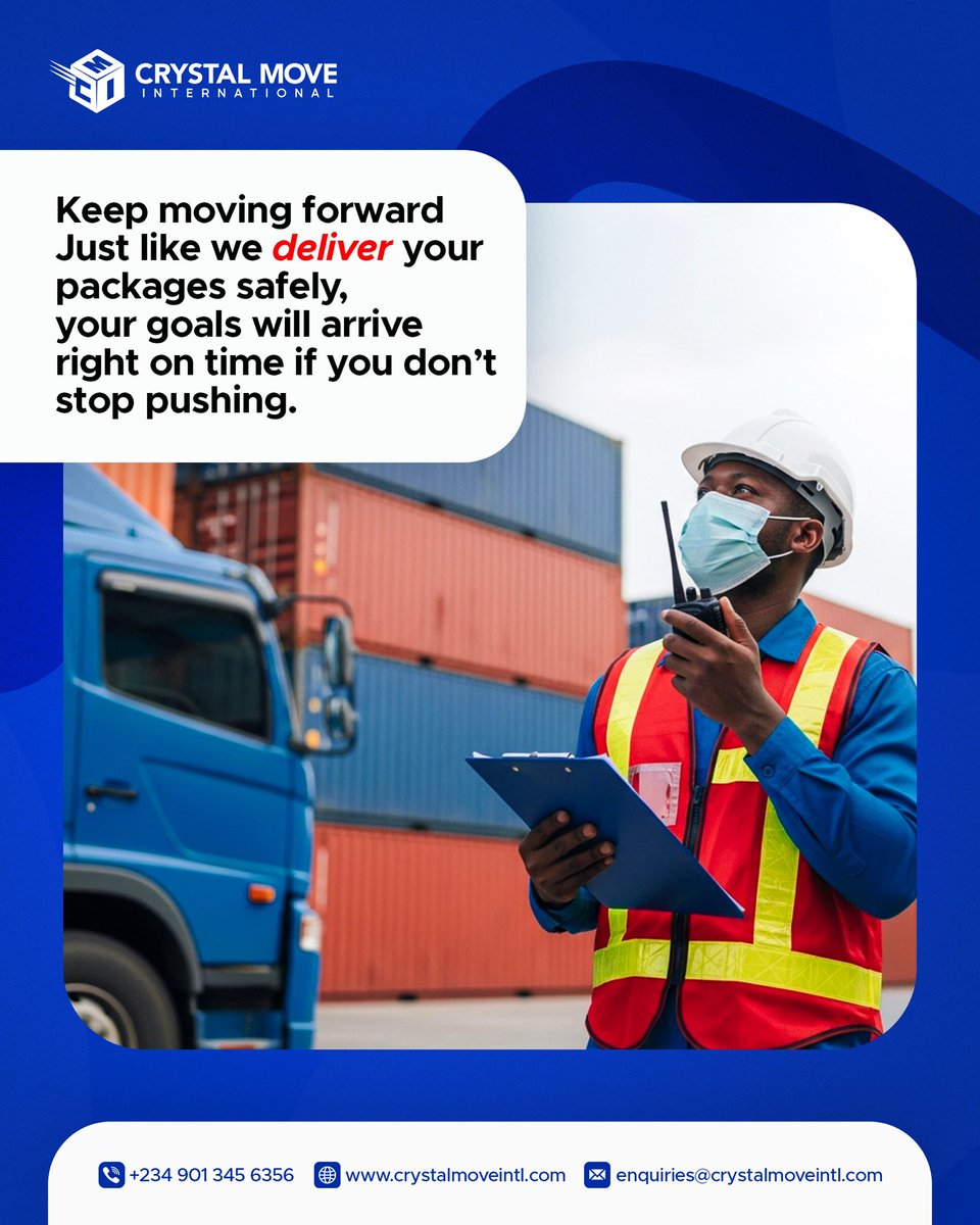 Crystalmoveintl's tweet photo. Remember consistency delivers results, just like we deliver your packages right on time

Send us a dm to book your shipment today.

#logisticscompanyinlagos #shippingmadeeasy #bookusnow #internationalshippingavailable https://t.co/EVXrYFRLAm