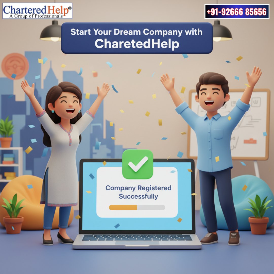 Chartered_help's tweet image. 🚀 Start your business journey with CharteredHelp — India’s trusted partner for company registration!
✅ Quick process | 📄 Expert guidance | 💼 100% compliance