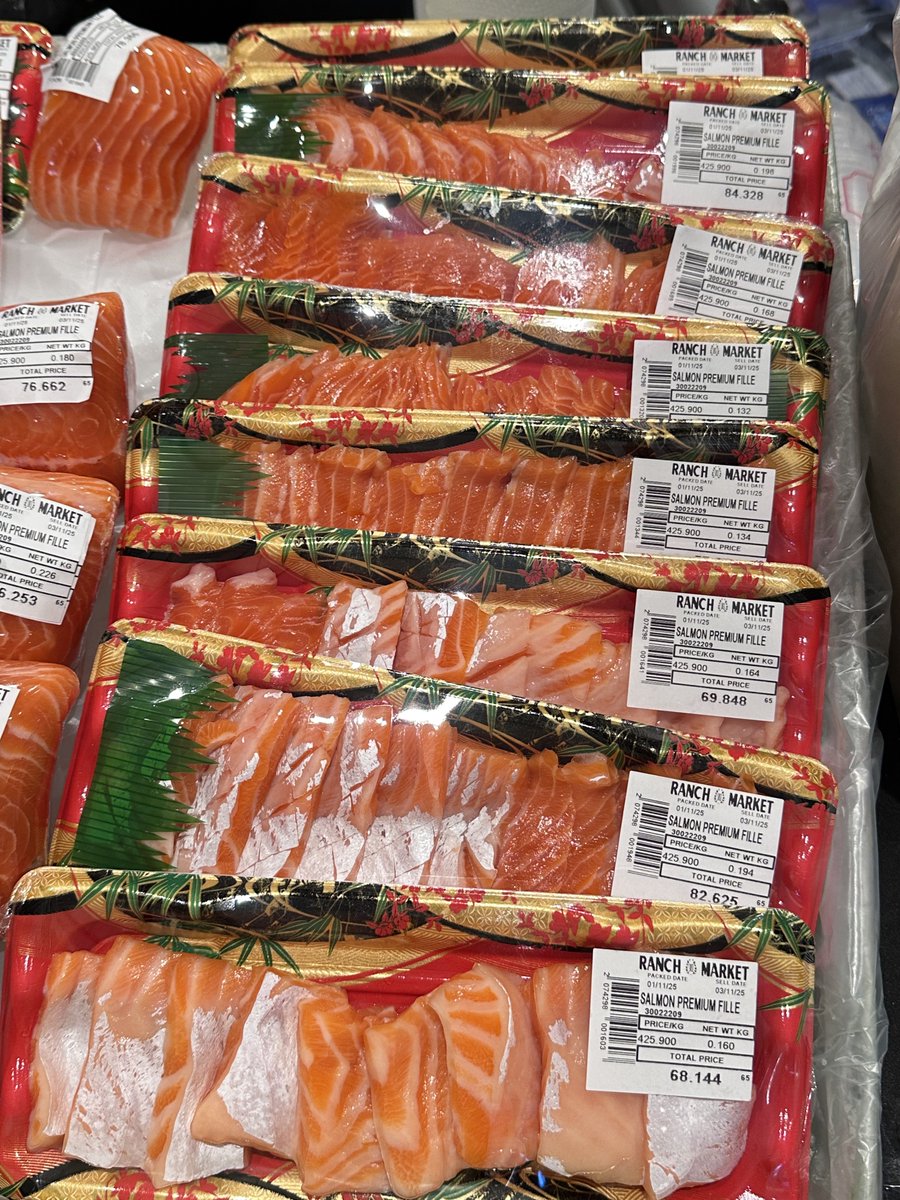 you can't buy happiness but you can buy salmon sashimi 🍣

salmon di ranch market murah &amp; gendud gendud bgt, fresh jugaa ga amis samsek.