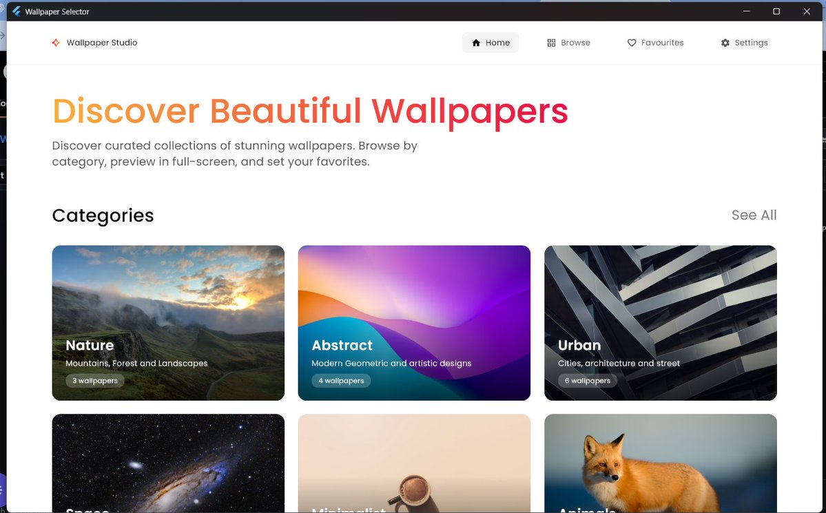 AdebayoLuqman's tweet image. Completed Stage 3 task of the #HNG Mobile Track! 🚀
Built a pixel-perfect Wallpaper Selector App (Desktop) with #Flutter, #Riverpod, #GoRouter &amp;amp; Clean Architecture.
Demo 🎥 [drive.google.com/drive/folders/…]
Repo 💻 [github.com/Redoxm/Wallpap…]

#HNGInternship #FlutterDev #MobileDev