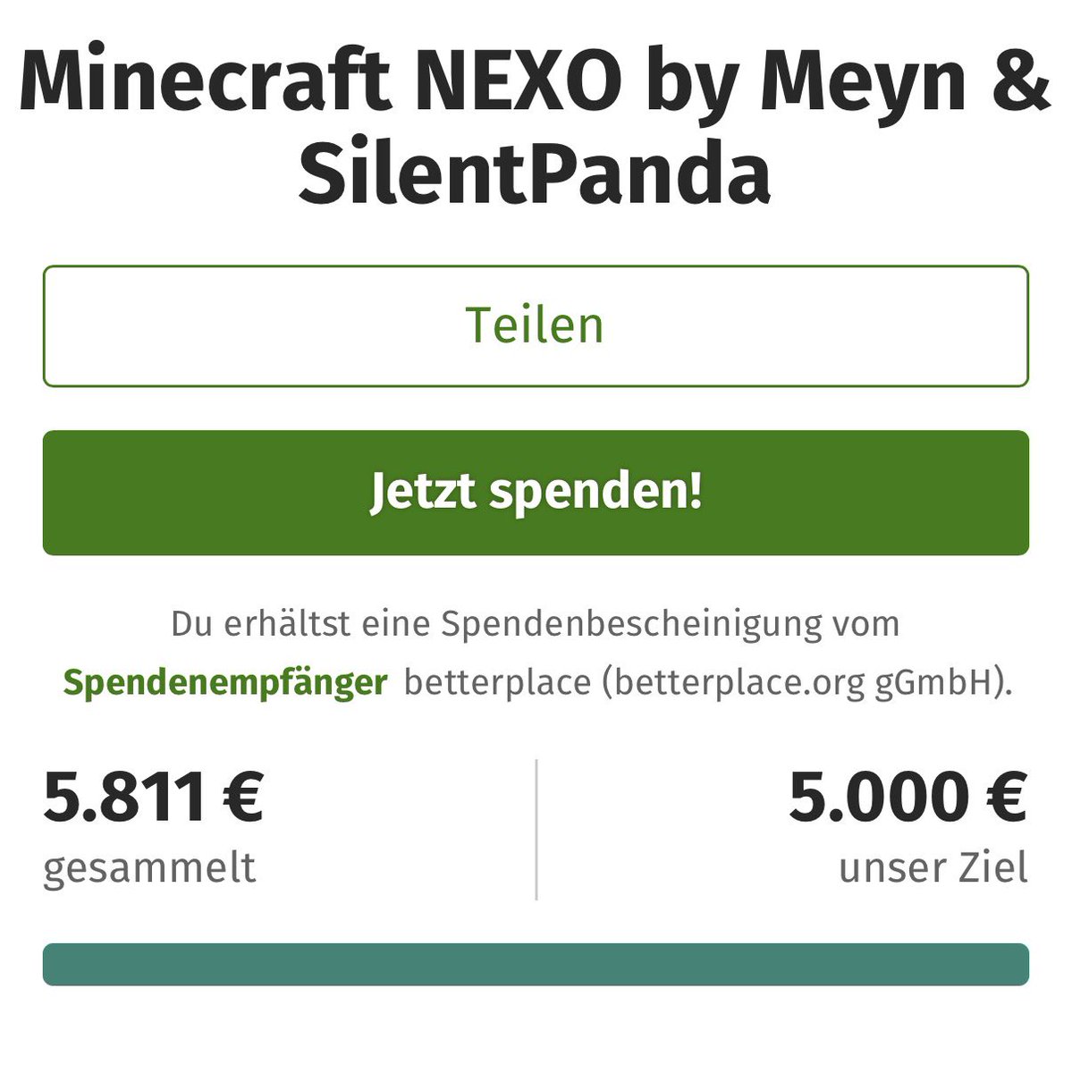 Ohne Witz. Das macht mich so unglaublich stolz! 

Mein erstes Event in so einer Größe und es fehlen tatsache nurnoch 1200€ für den Bau der Quarantäne Station der Katzen! 

Die Spendenaktion ist noch bis zum Ende der Woche offen und es würde mich so freuen wenn wir die letzten