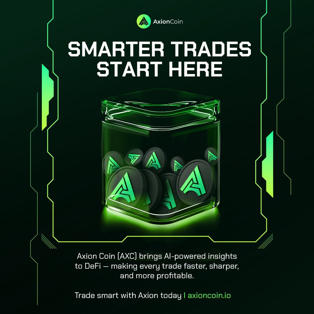 axion_io's tweet image. Smarter trades start with Axion 🚀
AI-powered insights for faster, sharper, and more profitable trading. 💹
Trade smart. Trade Axion Coin (AXC) 💚

#AxionCoin #AXC #AICrypto #DeFiTrading #SmartTrading #BlockchainAI #CryptoRevolution #Web3