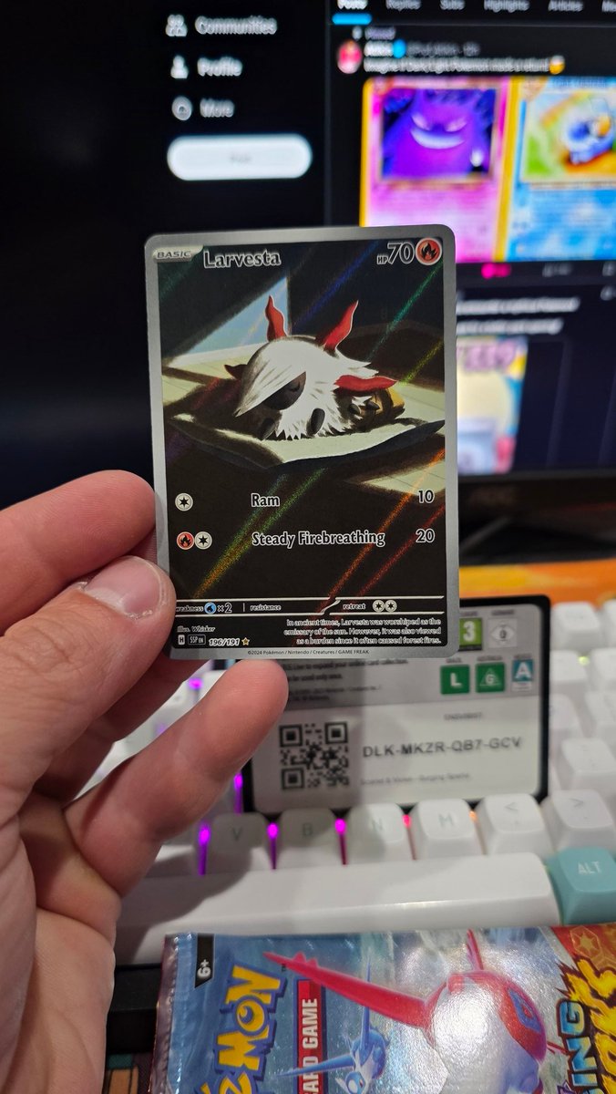 Prof_Atikin's tweet photo. Just opened a whole Surging Sparks ETB for a 2$ card 💀 https://t.co/6ytBzJDDZc