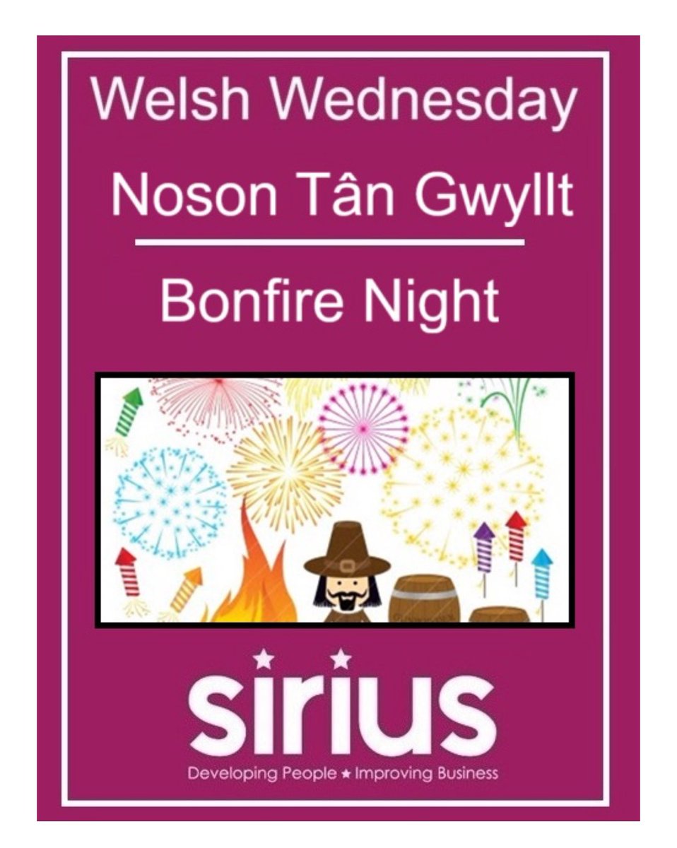 This week’s Welsh Wednesday is “Noson Tân Gwyllt” meaning “Bonfire Night”
 
#welshwednesday #siriusskills #NosonTânGwyllt #NTFW