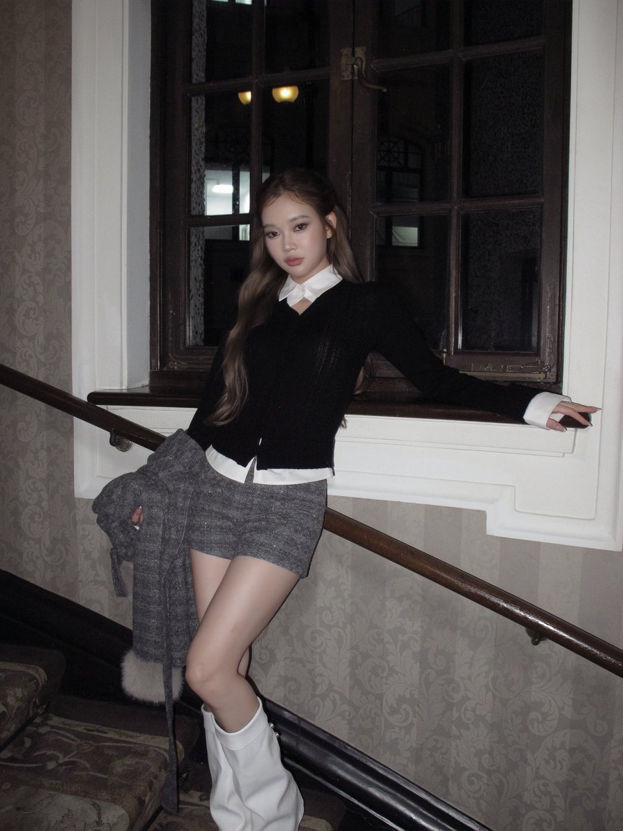 ANDWANG POPUP ITEM LIST】 Lady Docking Knit Tops (black.gray 