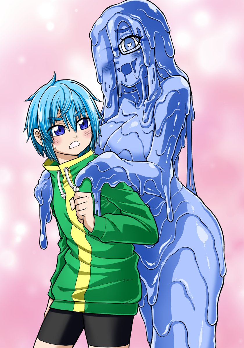 ksk_horikawa's tweet image. 超絶ブラコンスライム姉と弟くん

またちょっと思いつきで描きました。
内容は天才科学者で超絶ブラコンの姉が常時、最愛の弟のことを見守りたいがためスライム化の薬を発明し自身の身体を何処へでも侵入できるスライムにさせ鬱陶しがる弟を常に尾行するといったもの…