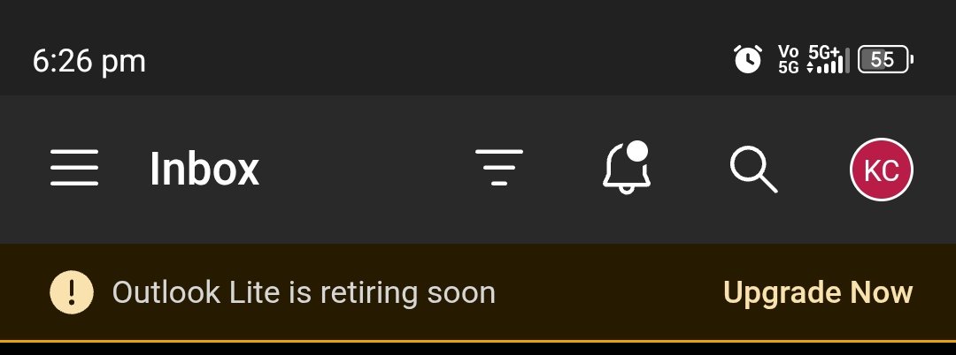 kunaldchowdhury's tweet image. Microsoft is retiring Outlook Lite 😕