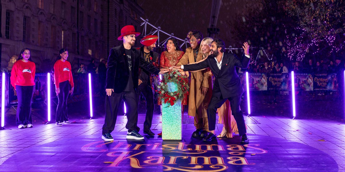 A night to remember... 

The cast &amp; director of #ChristmasKarma brought the festive fun to London 🇬🇧 

See them on the big screen from November 14.