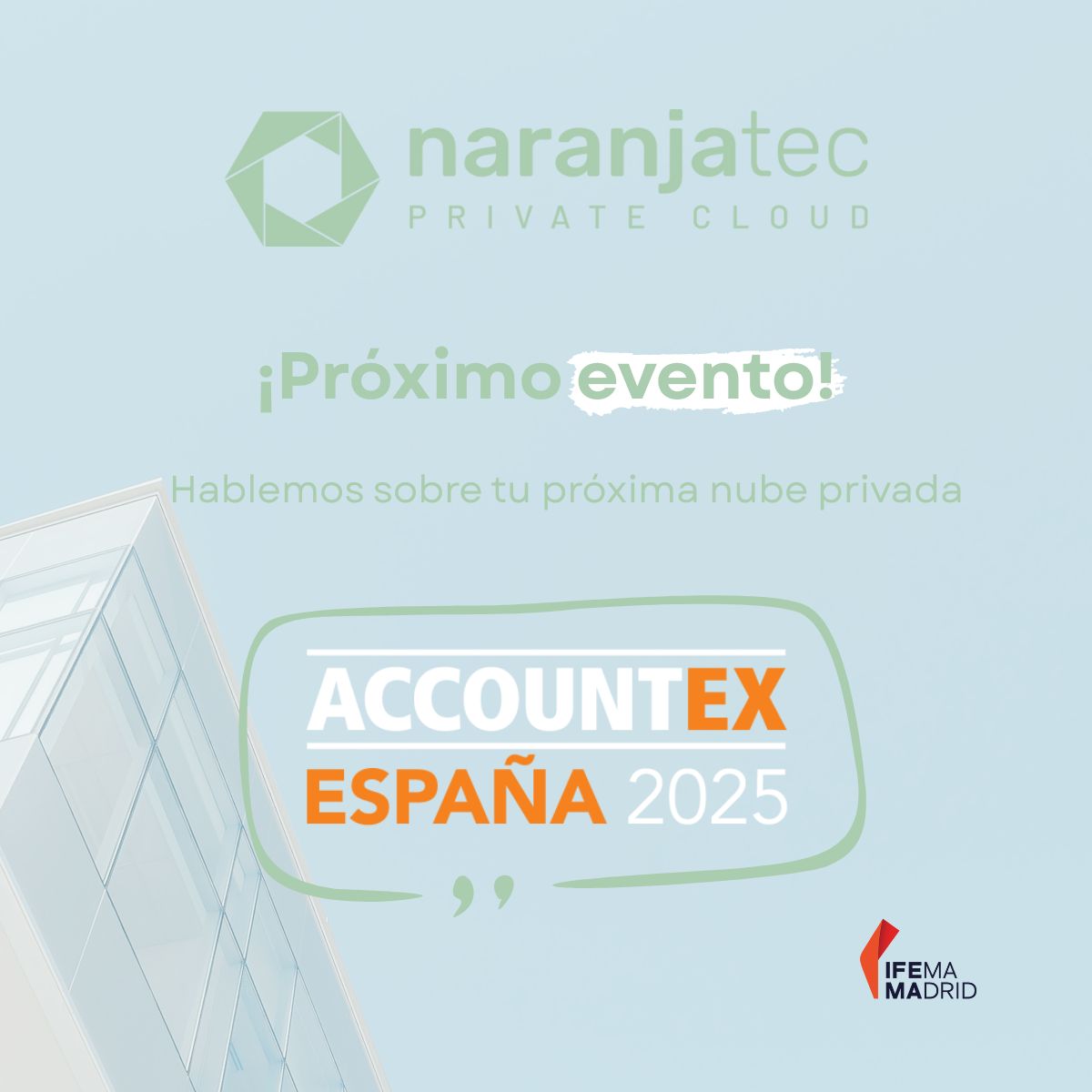 Naranjatec's tweet photo. 🚀 ¡Volvemos por aquí!

Y qué mejor ocasión que #Accountex2025 🙌

Este jueves 6 de noviembre estaremos en #IFEMA descubriendo cómo el #CloudPrivado impulsa la gestión empresarial ☁️💼

¿Te apetece un café y charlar sobre cloud privado? ☕ Escríbenos 😉

#Accountex #Privatecloud https://t.co/wnEPfi8mvv