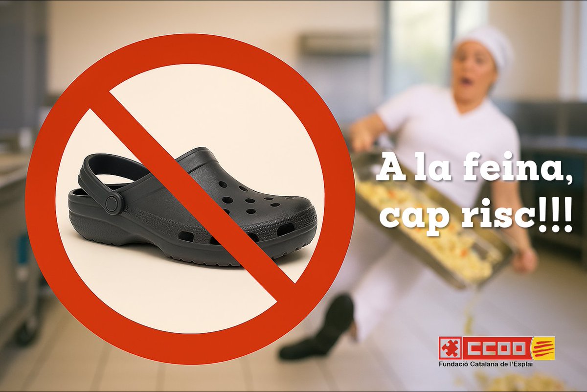 #Problemes amb la qualitat del nou #calçat de les #cuines . 
Llegeix la notícia sencera aquí 👇🏿
ccoo.app/fundesplai/pro…

#ALaFeinaCapRisc #ALaCuinaCapRisc !!!
#seguretatlaboral #salut #cuina #riscoslaborals #CCOO