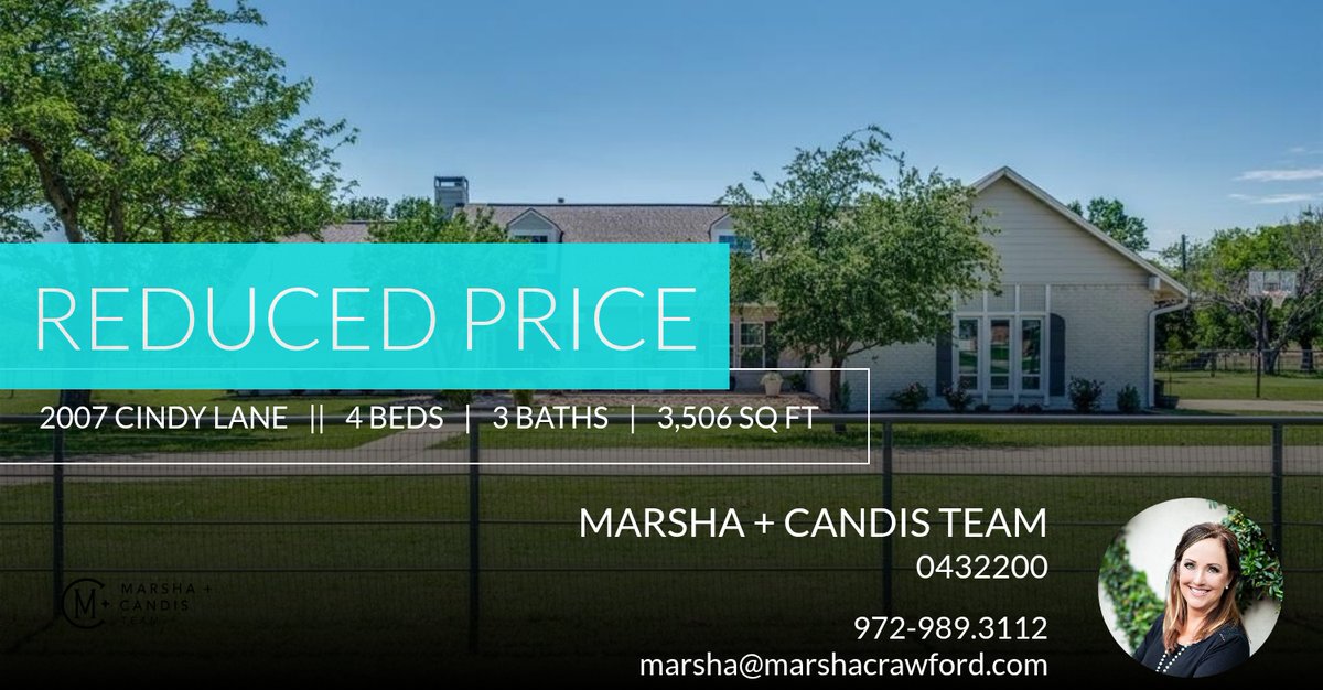 iselltexas's tweet photo. 📍 Reduced Price 📍 This recently reduced home at 2007 Cindy Lane in Denton won't last long, so, don't wait to set up a showing! Reach out here or at 972-989.3112 for more information!

Marsha Crawford, Realtor
Compass Real Estat... https://t.co/t8rlTptQjM https://t.co/4XpCMJjSlV
