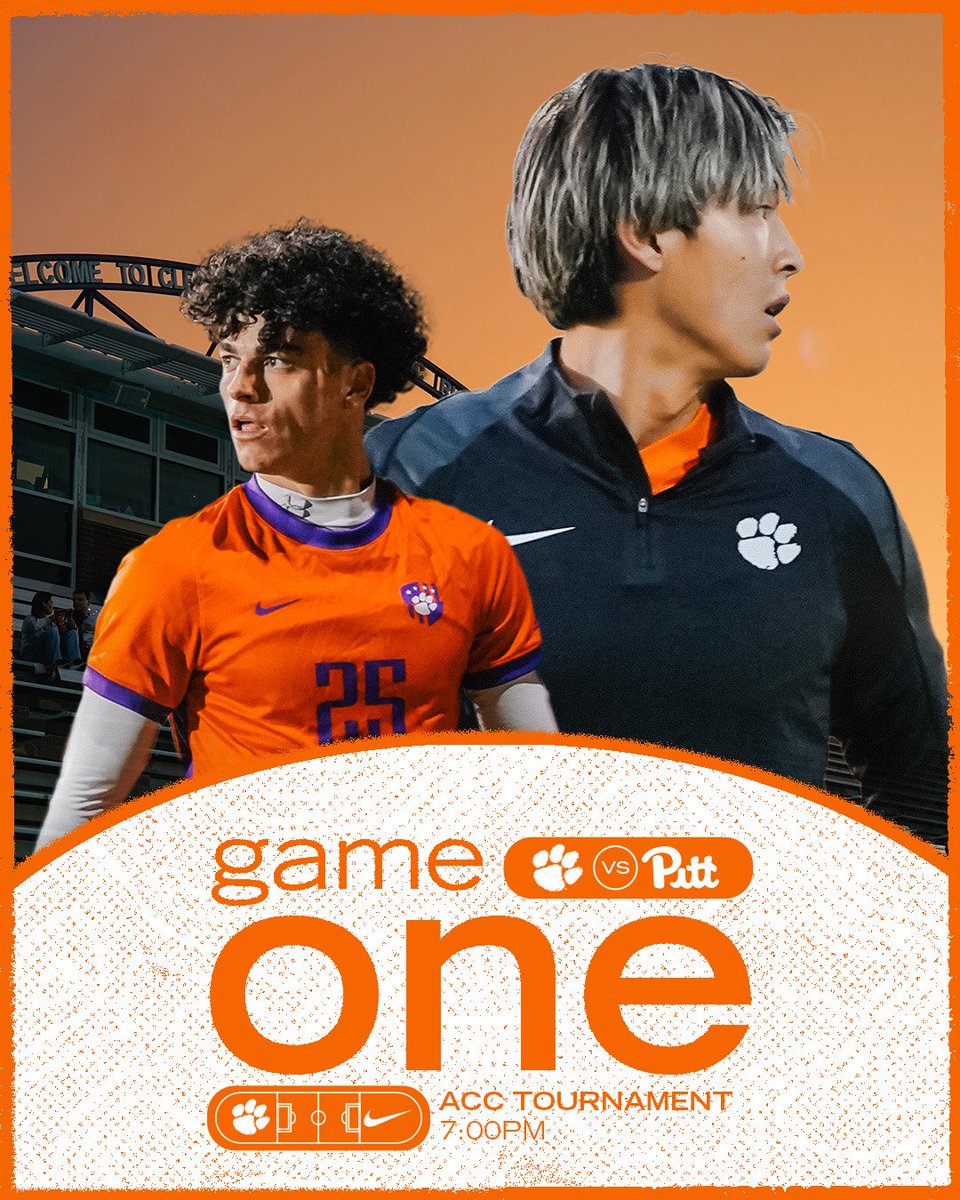 ClemsonMSoccer's tweet image. ITS MATCH DAY-ACC Tournament Round One Edition!

🆚 #13 seed Pitt
📍 Historic Riggs Field
⏰ 7:00 PM
📺 ACCNX
📊 stats.statbroadcast.com/mobile/?id=622…
🎟 clemsontigers.com/tickets/

#ClemsonUnited