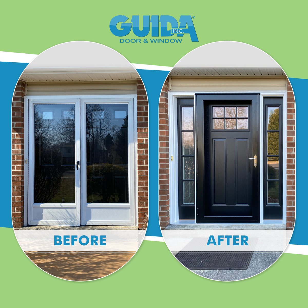 GoGuida's tweet image. The difference? Night and day. 🌙☀️ See how a Guida entry door transforms any home into a showstopper. Ready for your own “wow” moment? 💫

#GuidaQuality #BeforeAndAfter #HomeUpgrade #GuidaDoors