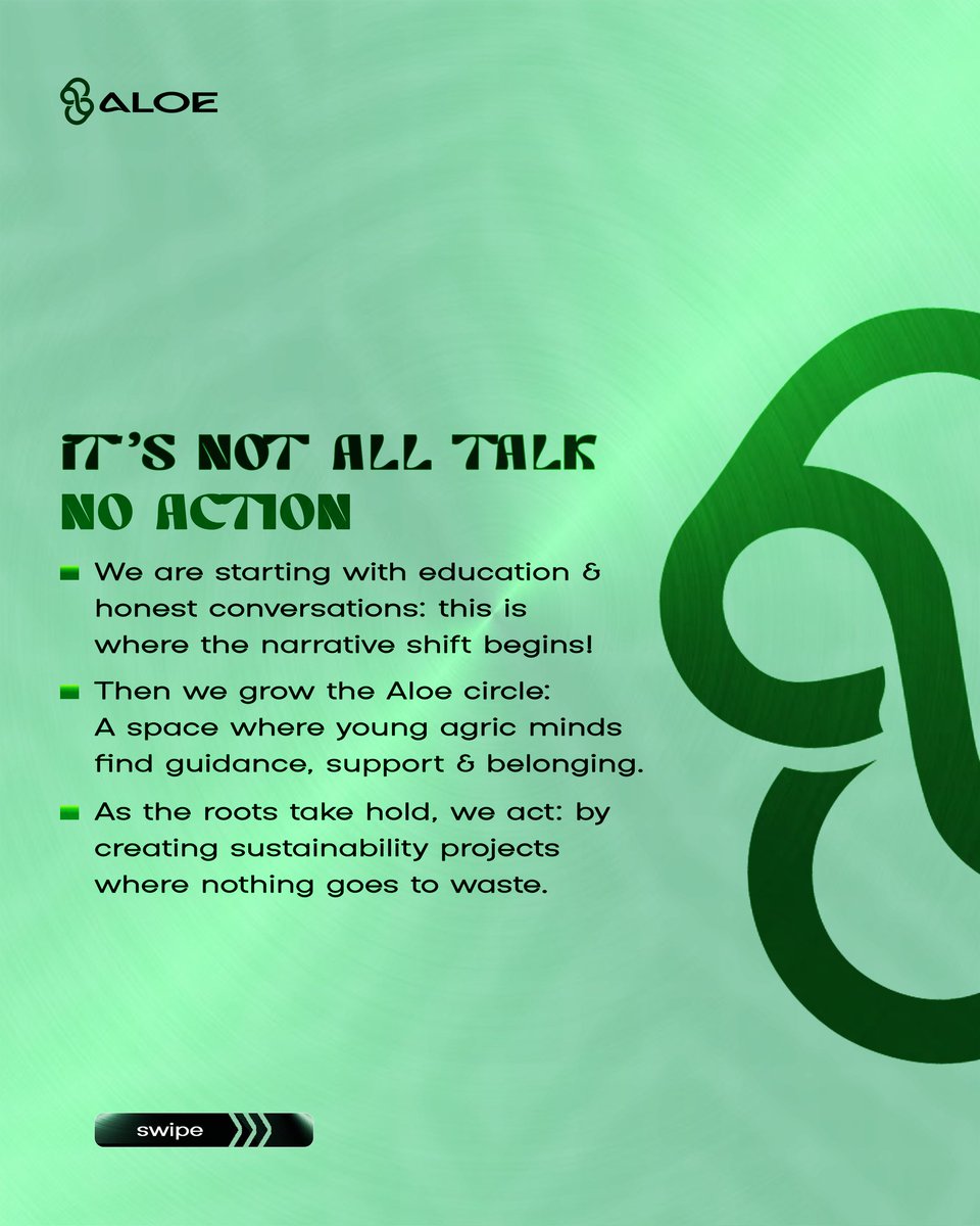 aloeinitiative's tweet image. Continuing the journey…
There’s more to the story, more green goals, and more reasons to care.  
Stay with us as we dig deeper into how we can grow a better future together. 🌱✨  
Drop a 🌿 if you’re still rooting for change!  

#AgriYouth #Sustainability #FutureIsGreen
