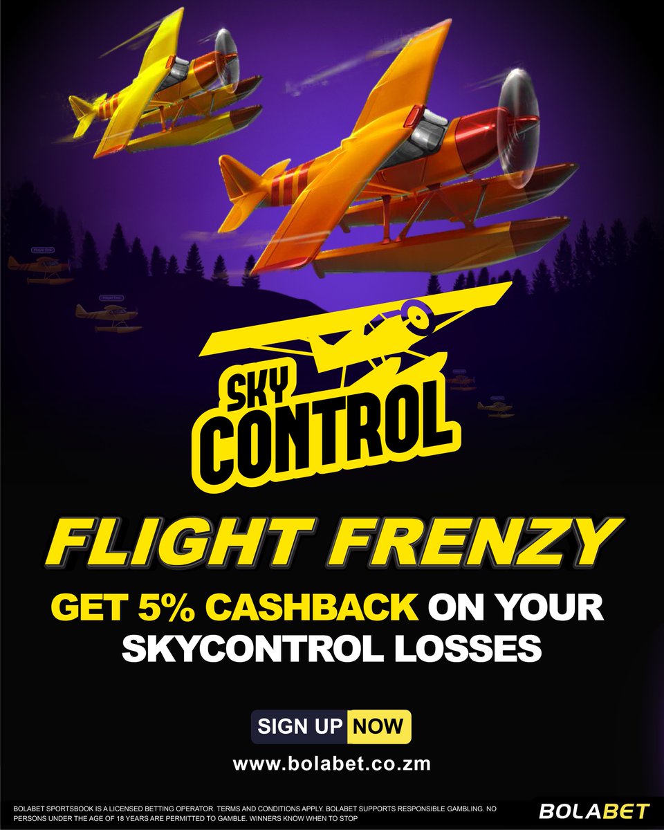 Bolabet_Zambia's tweet image. ✈️ Flight Frenzy is in the air!
Join the thrill for three epic weeks of crash-game madness.
This week, fly high with SkyControl and grab 5% cashback on your Sky Control Losses
Don’t miss your flight,  play now gaming.bolabet.co.zm/?category=56
#Bolabet #FlightFrenzy #SkyControl