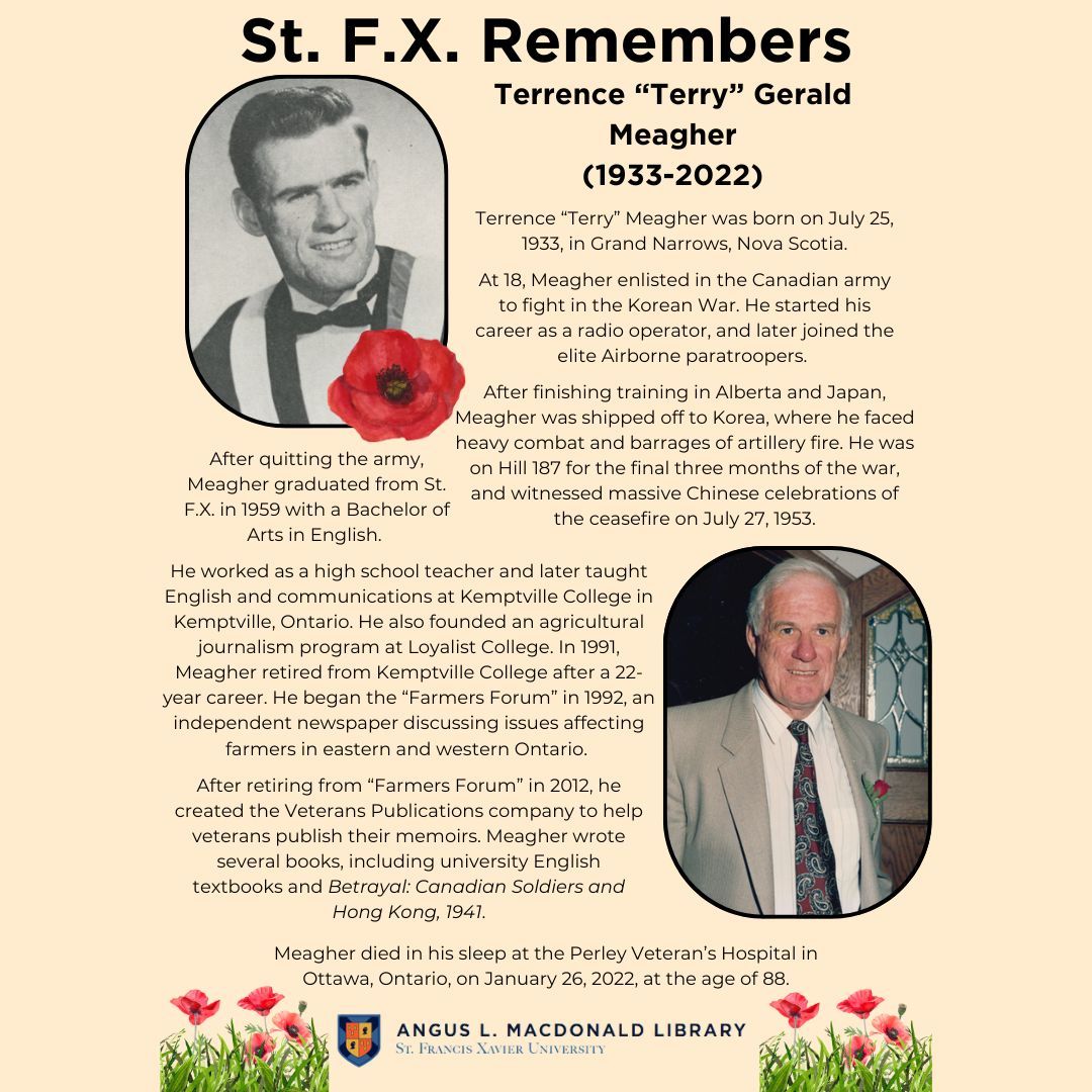 In honour of Remembrance Day, StFX Archival Assistant Devon Fraser has curated a poster display and an exhibition about the Macdonald Family and their service in WWI. 

Want to learn more? Visit the first floor of the Library from November 3rd- November 12th. 

#RemembranceDay
