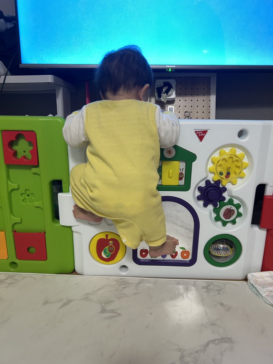 赤ちゃんって10ヶ月でもう柵を登るの？
はやくない？