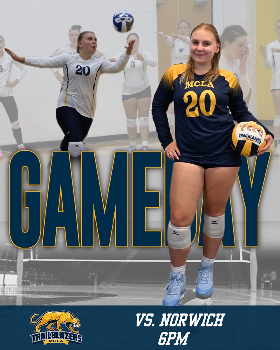 MATCH DAY!

Volleyball is hosting Norwich to take on the Cadets today at 6 p.m. in the Amsler Campus Center Gymnasium.

Video: athletics.mcla.edu/links/y50mtz
Live Stats: athletics.mcla.edu/sports/wvball/…
