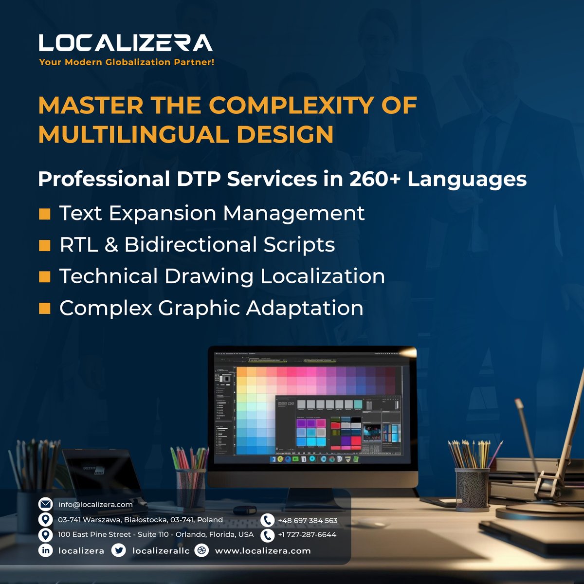 localizerallc's tweet image. Multilingual DTP is complex. We make it simple. Localizera handles text expansion, RTL scripts, &amp;amp; technical drawings across 260+ languages.
shorturl.at/jgO7M

#Localizera #MultilingualDTP #DesktopPublishing