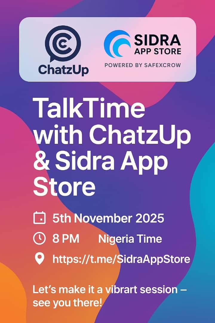 Join us again today on an amazing TalkTime 8pm Nigerian Time.

👇👇👇
t.me/Sidraappstore

We be expecting you as it promises to be a nice timeout.

<a href="/sidrachain/">SidraChain</a> <a href="/ewave_market/">Ewave Market 💢 🔊</a> <a href="/maljefairi/">محمد الجفيري</a> <a href="/Chatzupage/">ChatzUp</a> <a href="/josemorenosdz/">Jose Moreno 🇻🇪</a> <a href="/joshemmy1313/">Joshua Emmanuel</a> <a href="/GLNsGlobal/">GLNs Global</a> #SDA #SidraFamily #SidraDEX