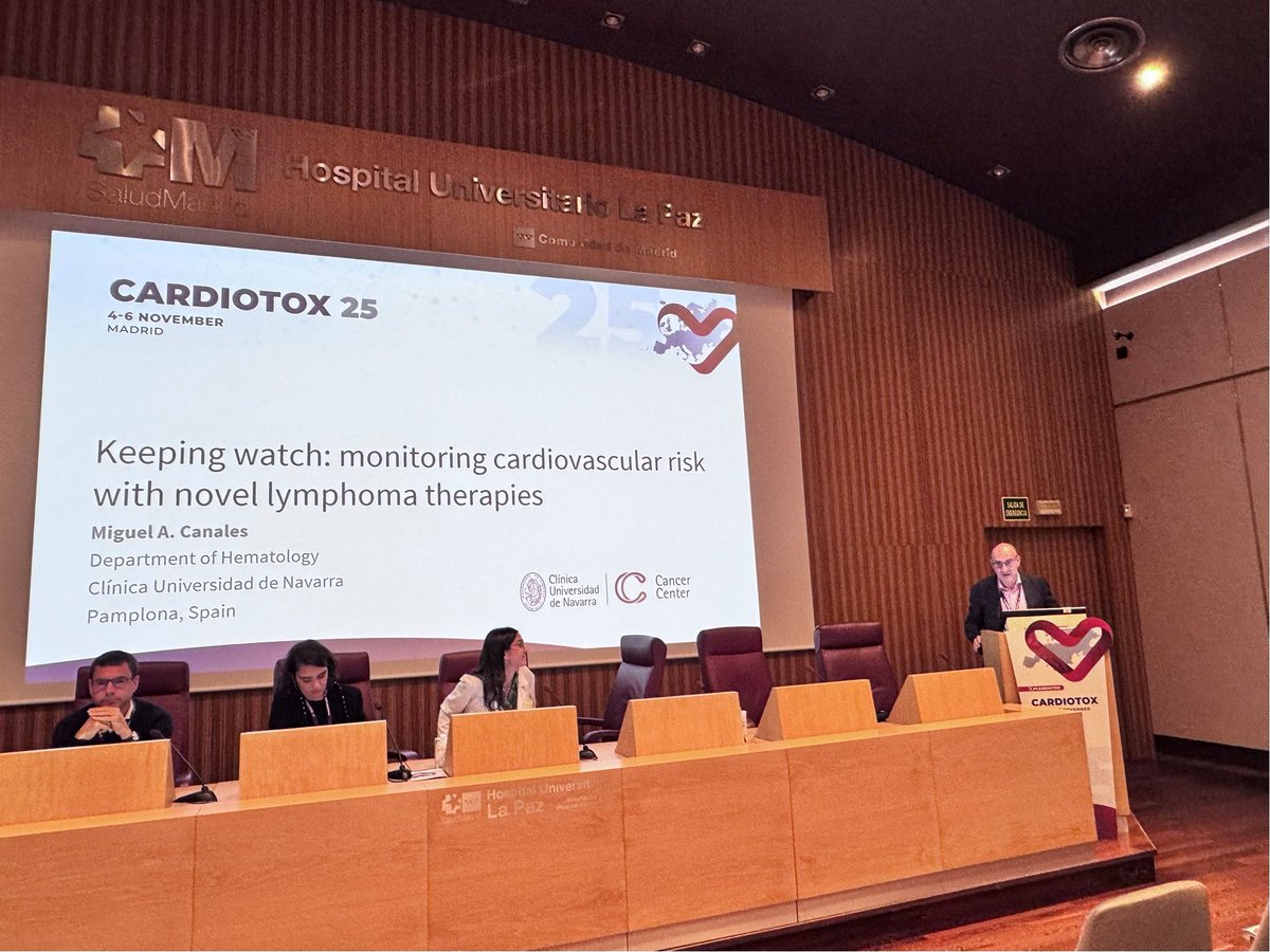 sehh_es's tweet photo. 🌍 #CardioTOX25 | Mesa de #Hematología en el Congreso #CardioTox 👉 "Balancing Cardiovascular Risk in Onco-Hematology: A Team Effort"

🔴 Un debate clave sobre la prevención, diagnóstico y tratamiento de la toxicidad cardiovascular en pacientes con #cáncersanguíneo, un tema de creciente relevancia internacional.

👩‍⚕️👨‍⚕️ Con la participación de los expertos hematólogos: @DrMCanales, @jvalentingg y María Jesús Blanchard.

🎙️ Moderado por:
Raquel de Paz, hematóloga
Rocío Eiros, cardióloga

💬 Un espacio único para conocer los avances más recientes en la intersección entre la hematología y la cardiología en el tratamiento del cáncer.

🔔 Sigue toda la actualidad del congreso en redes y no te pierdas las últimas novedades.

@secardiologia @_SEOM @SEOR_ESP #HematoEnRed @DrRaulCordoba #SEHHematología #CardioOnco