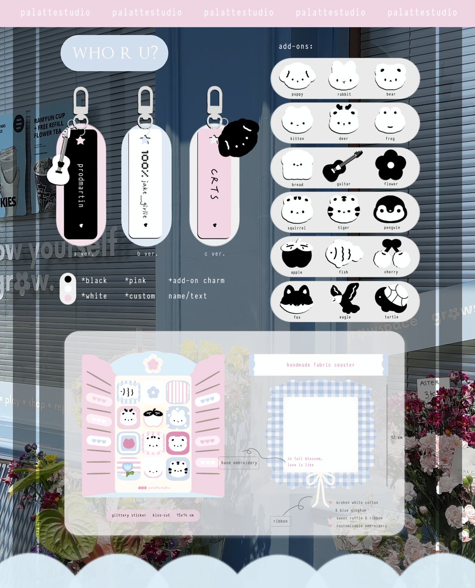 palattestudio's tweet image. ꒰ ↻ &amp;amp; ♡ are very appreciated! ꒱

—  november shop menu 🍰⭑

⋆ 'who r u' keychain, sticker, and coaster

pre-order period :
05/11 — 12/11
𖹭 more details ↷
✉︎ forms.gle/6vM1AQ6EwqFait…

🌐 ww go pls dm! (must have ina address &amp;amp; ina bank)