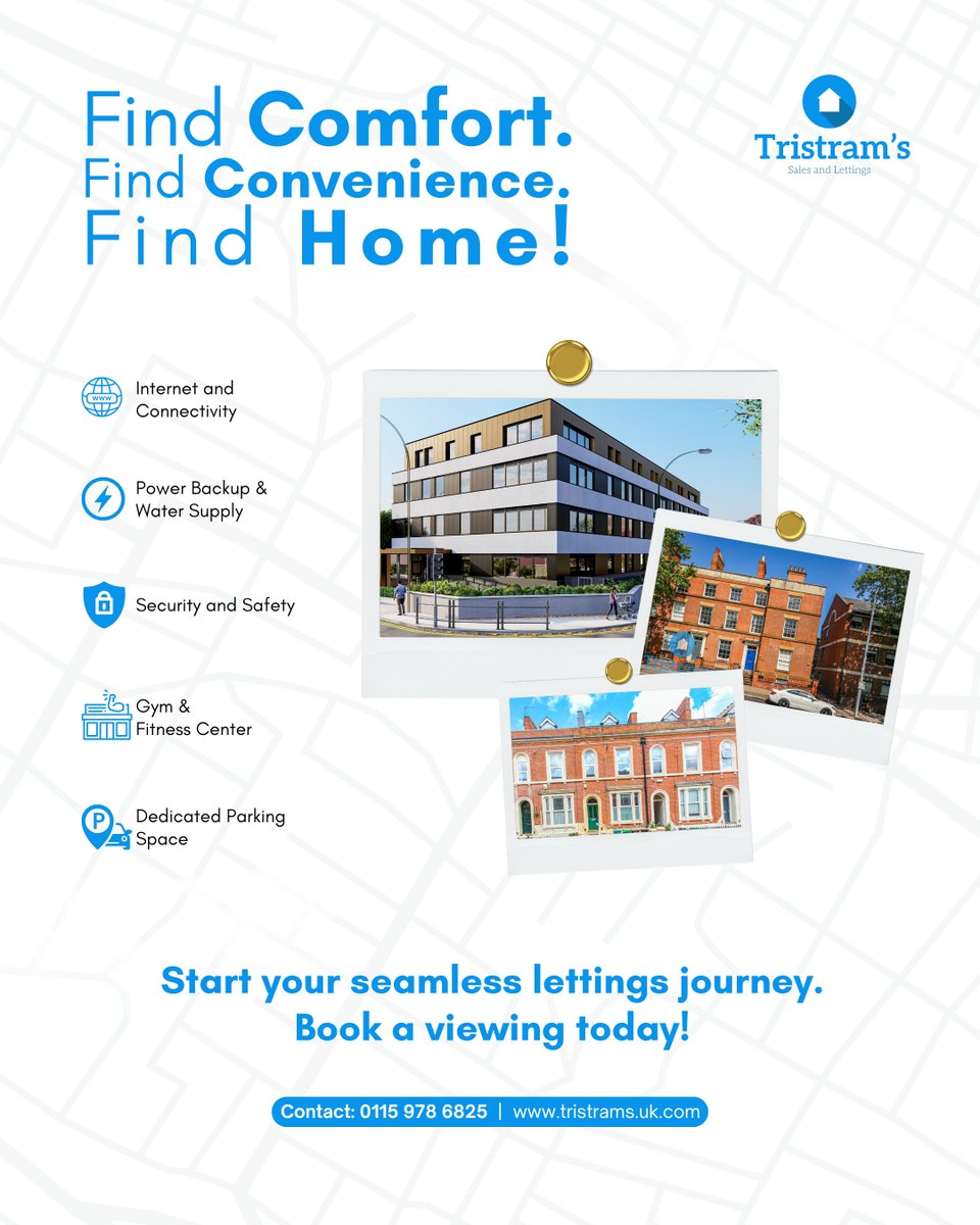 TristramsUk's tweet image. Your new home awaits! Start your seamless lettings journey.
Book a viewing now! Call Tristram's Sales and Lettings at 0115 978 6825.

#TristramsLettings
#BookAViewing
