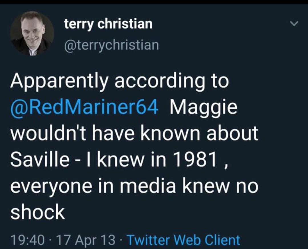 <a href="/terrychristian/">terry christian</a> Hey terry, by your own words you said that you knew Jimmy Savile was a nonce since 1981. Question that I got, you sick pervert, is why didn't you do or say anything.
