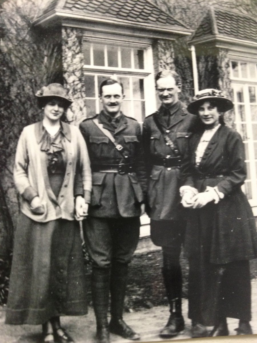 In remembrance of Captain Lawrence and Captain Edward Kay-Shuttleworth, sons of 1st Lord &amp; Lady Shuttleworth of #GawthorpeHall both killed in 1917 during World War One. 
This photo shows them with their wives Sibell and Selina. 
#RemembranceDay #LestWeForget