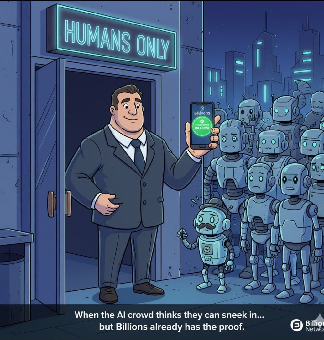 Sumit_Khedkar49's tweet image. When AI tries to fake it, Billions proves who’s real. 💡
Verified humans. Real connections.
The future of trust is already here. 🔥
#BillionsNetwork #Web3 #ProofOfHumanity