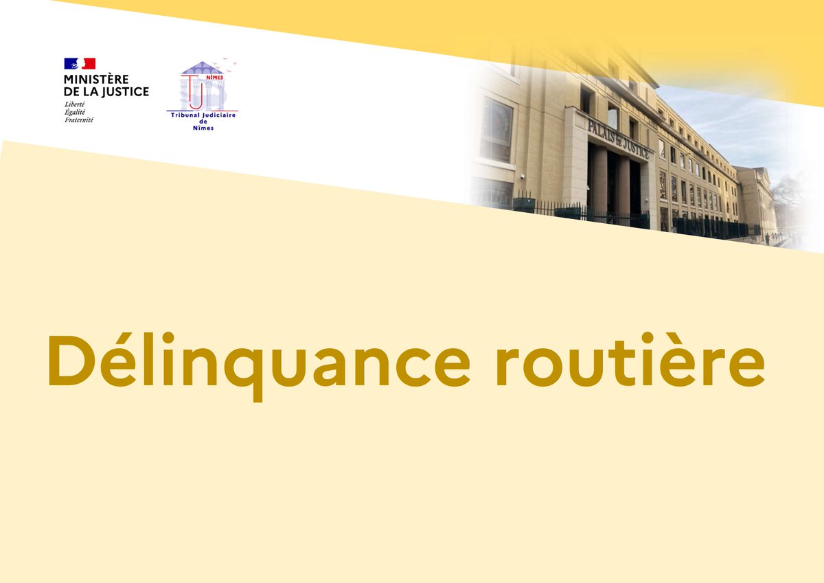 #Délinquanceroutière
#Uzès
Récidive de conduite sans permis et de défaut d’assurance + conduite sous stupéfiants et sans CT valable : 18 mois de détention dont 6 avec sursis, obligation de soins et de travail, 450 € d’amende