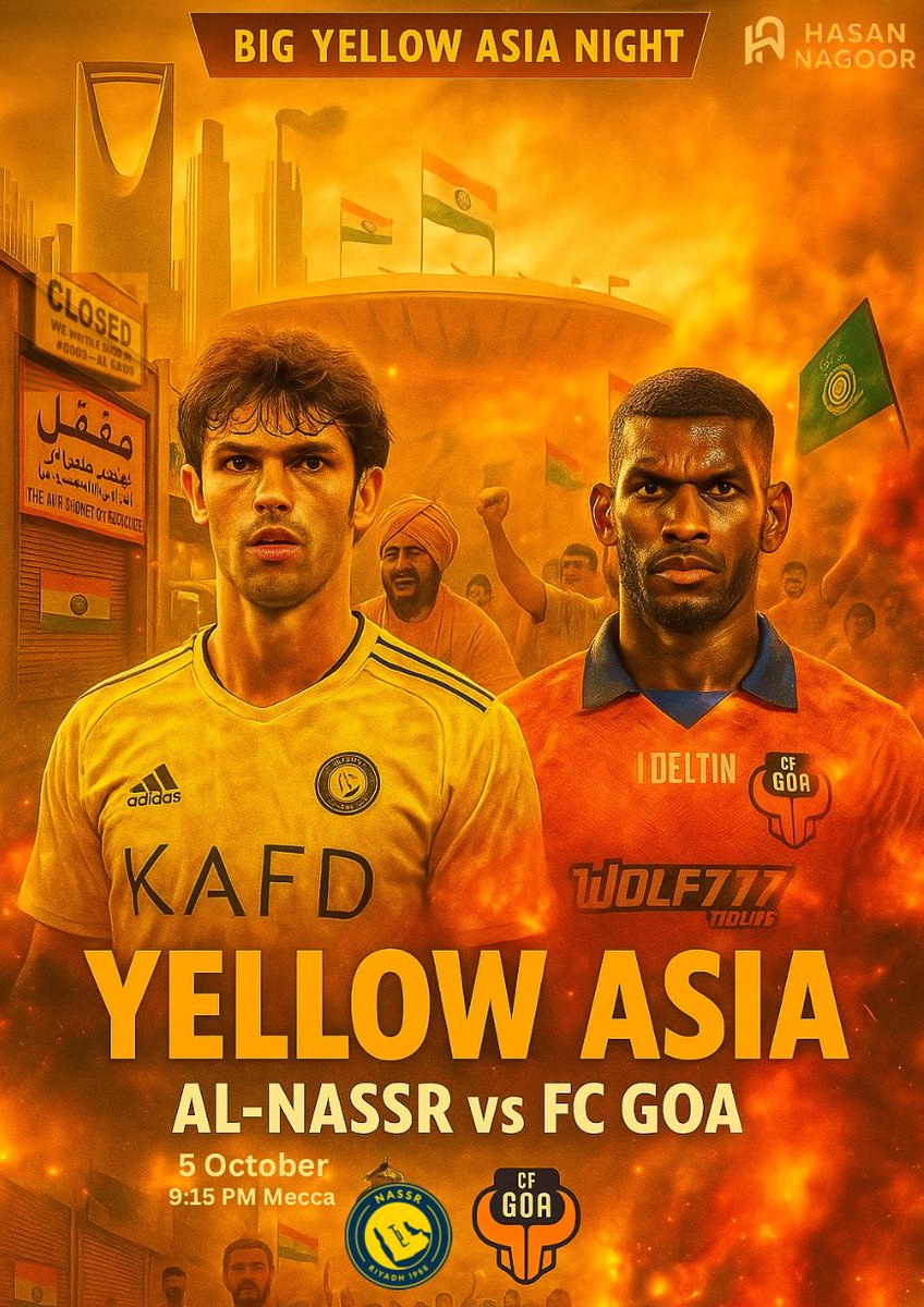 hasanalnaqour's tweet photo. 🚨🚨🚨🚨🚨🚨🚨🚨🚨🚨

يوم المُباراة .. يوم يلو اسيا  .. يوم الكلاسيكو الآسيوي

🇸🇦 النصر السعودي 🆚  غــــوا الـهـنـدي 🇮🇳

🏆 يلو اسيا 

🏟️ الاول بـارك

⏰ الساعـة 9:15 مساء

📺 Bein HD

🎙️ عبدالله الغامدي

المحلات أقفلت .. الاعلام رفعت … الجماهير انطلقت … الكلاسيكو مولع 🌶️ https://t.co/lGgqwpdexg