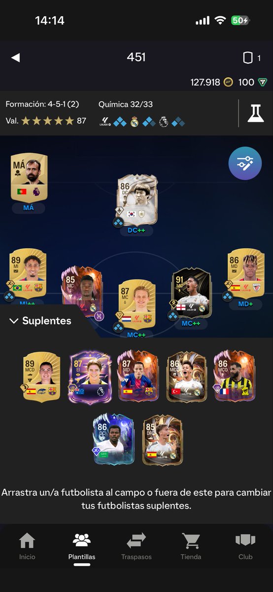 diegodavid294's tweet photo. @TeamDUXGaming 130k monedas + transferibles: Raphinha, Nico Williams, De Jong, Bellingham IF, Van Dijk, Valverde, Marquinhos y Courtois
pd: Mercado de PC https://t.co/5W9XonHY8X