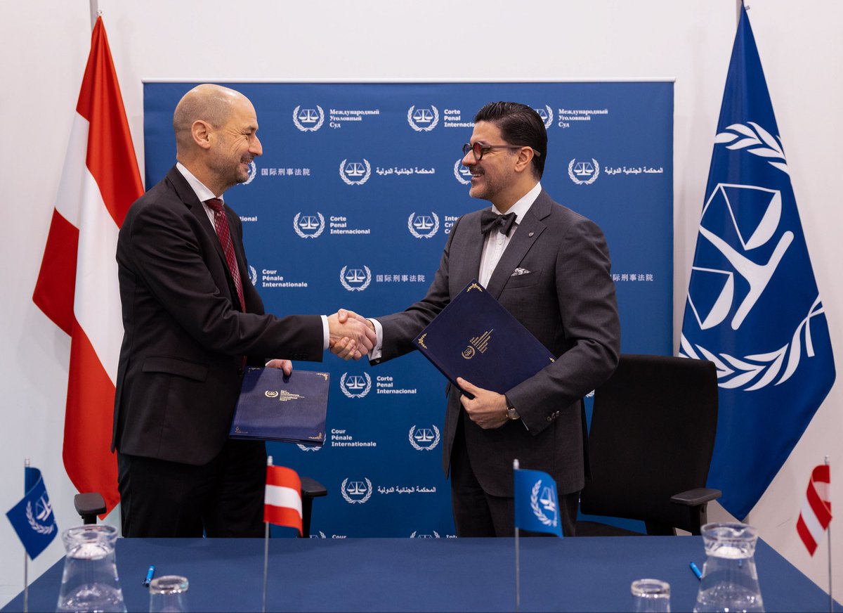 CourPenaleInt's tweet image. #SoutienàlaCPI : La #CPI et l’#Autriche signent un mémorandum d’accord sur une contribution volontaire au Fonds spécial pour les réinstallations. @oszagi @MFA_Austria @AustriainNL