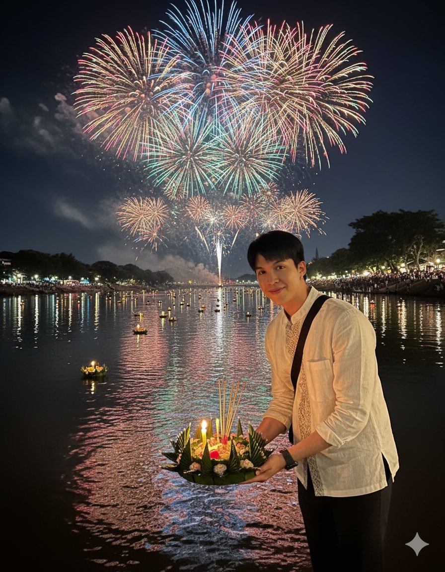 nitikorn_of_th's tweet photo. สุขสันต์วันลอยกระทงนะค้าบบบบบบ
-ขอบคุณภาพจาก google gemini-

#Dewnitikorn #ลักยิ้มของดิว #ดิวนิติกร https://t.co/sZkTgQjzgy