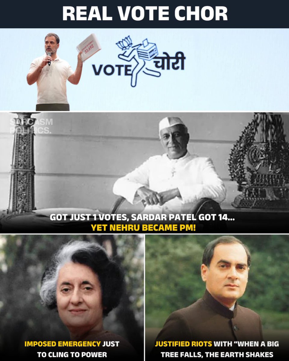 Pmishraaap's tweet image. Now Chor DNA is teaching us about vote chori! 😂
Pappu didn’t even know when the ballot box got captured —
forget knowing how many times the Constitution was twisted for political profit!

#VoteChori #PappuLogic #RahulGandhi #hydrogenbomb