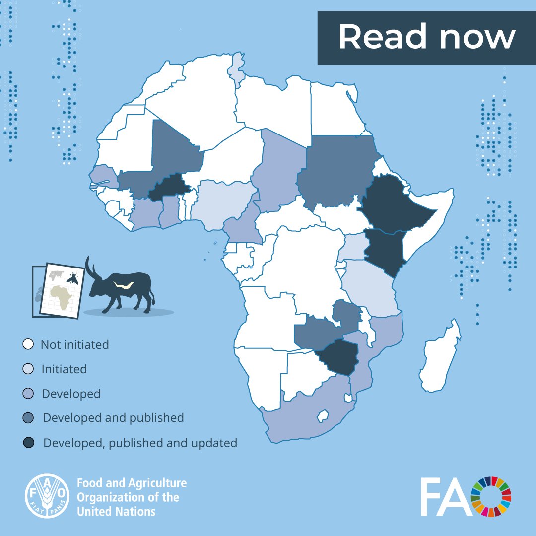 FAOLivestock's tweet photo. With @FAO support six countries in #Africa have published national atlases of #tsetse flies and animal #trypanosomosis. Eight more in the pipeline.

🌍📘 https://t.co/uxHgStbVp3 https://t.co/W49s6PQSMB