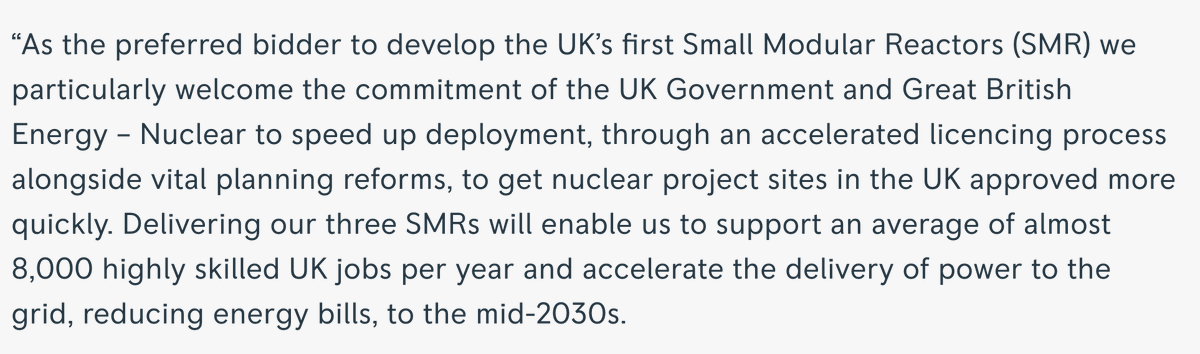 In this piece, I talked about the obstacles Rolls-Royce has to navigate to deploy SMRs in the UK by the mid-2030s.

According to two separate accounts, Great British Energy – Nuclear's real target date is now 2042.

What's going on? Feels like something has gone wrong.