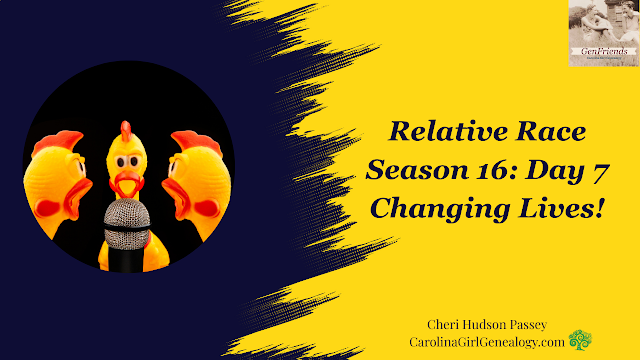 CarolinaGirlGen's tweet photo. The chickens are back on Day 7 of Season 16 of @RelativeRace! Genfriends @TNArchivist @Tfamilytreegirl &amp; @MKRgenealogy &amp; I get together to talk about how lives are changing as the race moves on. https://t.co/sKNVLWCUny #genealogy #familyhistory #relativerace #BYUtv #DNA https://t.co/KO8lpaPVOW