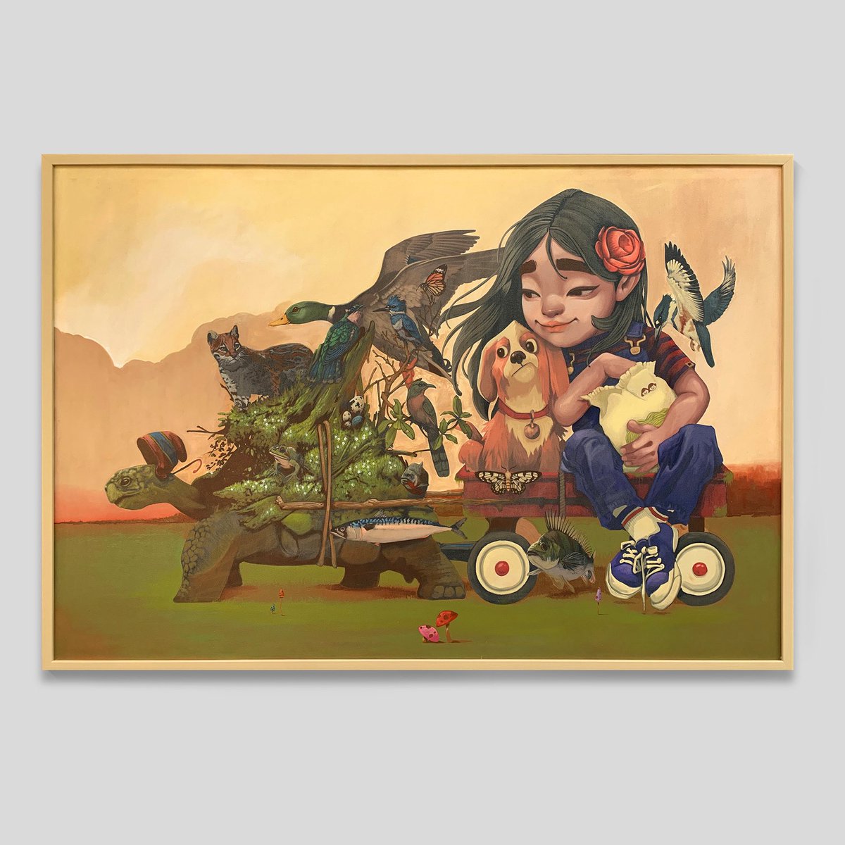 GM✨

Sometimes life feels like this painting —
we move slowly, like the turtle, carrying the weight of everything we love. Dreams, memories, pets, people who once stayed, and those who left.

Along the way, we lose a few feathers, scratch our knees, and get a little tired…
but