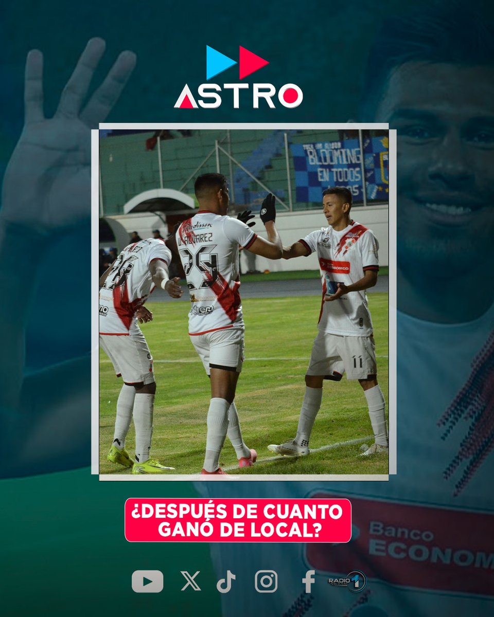 AstroMultimedio's tweet image. Después de casi tres meses, #NacionalPotosí ganó nuevamente en casa al vencer 3-0 a #Blooming en el cierre de la fecha 24 del torneo #TodosContraTodos.
La última vez fue el 12 de agosto en la goleada ante #Independiente por 5-1.

#Astro #AstroMultimedios #AstroBolivia