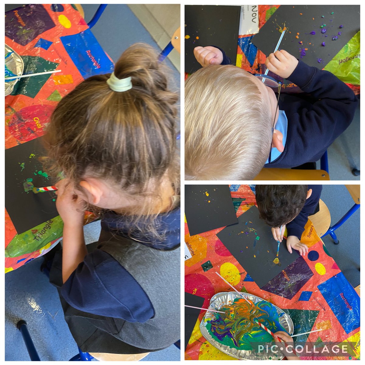 elmwoodps1's tweet image. #Reception created firework pictures by blowing paint! #Art #ExpressiveArtsandDesign