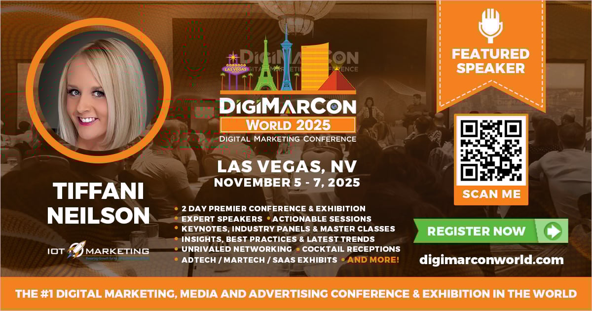 VIPTiffani's tweet image. Excited to be presenting a keynote at #DigiMarCon today in Las Vegas! 🎉

In the age of AI gatekeepers, my talk is designed to help marketers navigate AI-driven search without losing the human touch that makes marketing truly effective.

If you&apos;re at DigiMarCon, join me at noon!