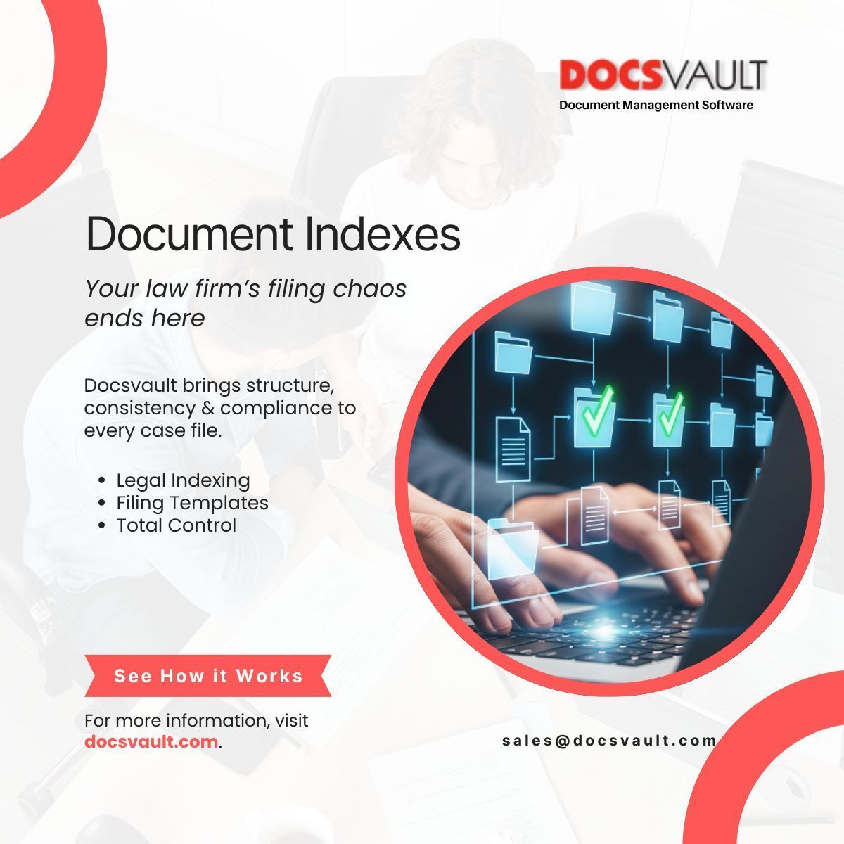 DocsVault's tweet image. Misfiled docs = wasted hours + compliance risk.

Docsvault brings order with metadata tagging, auto folder templates &amp;amp; audit-ready filing. 

Standardize your legal files → buff.ly/QGqUV3c 

#LegalTech #LawFirm #Compliance #Docsvault