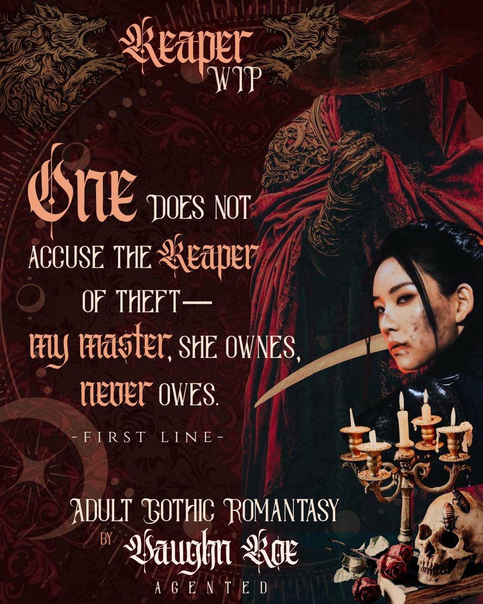 Bound by blood &amp; soul to a dying reaper, a mercenary is tempted by treason when fate offers freedom before the curse kills him too—but when love blooms, it proves a bond worth dying for.

fem. villain romance
male lead x Asian FMC | 30+
Witcher vibes

#QuestPit #AG #A #RF #WIP