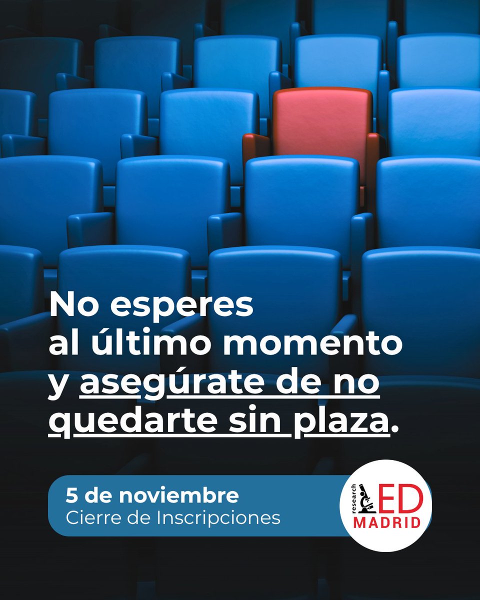 Por 3r año consecutivo, <a href="/ScienceBits/">Science Bits</a> es patrocinador oficial de researchED Madrid, un encuentro que reúne a docentes e investigadores comprometidos con la mejora de la enseñanza a través de la evidencia científica.
🎟️ ¡Último día para obtener tu entrada!👉 science-teaching.org/short/Sq1o4LGG…