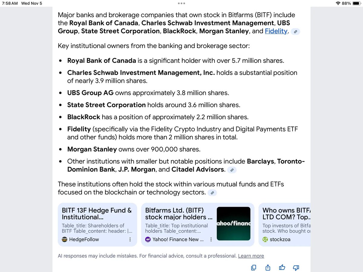 $BITF Major Banks and Brokerage Companies Are Investing In #bitfarms
